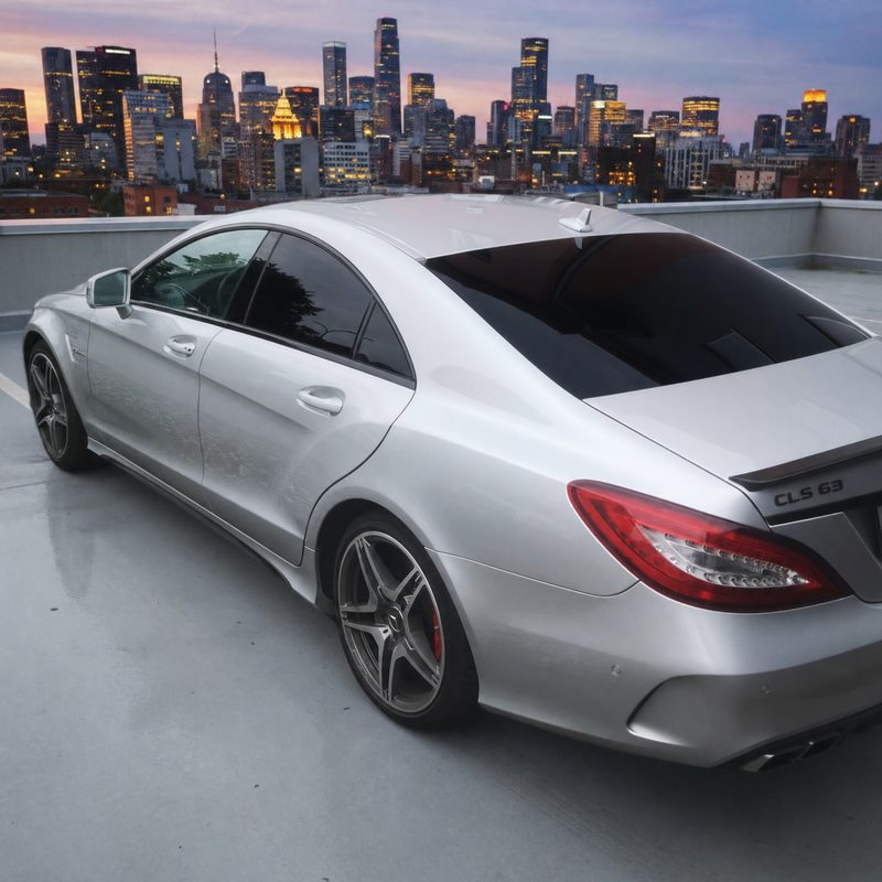 Derselbe Mercedes CLS, Scheiben mit 5 % Lichtdurchlass