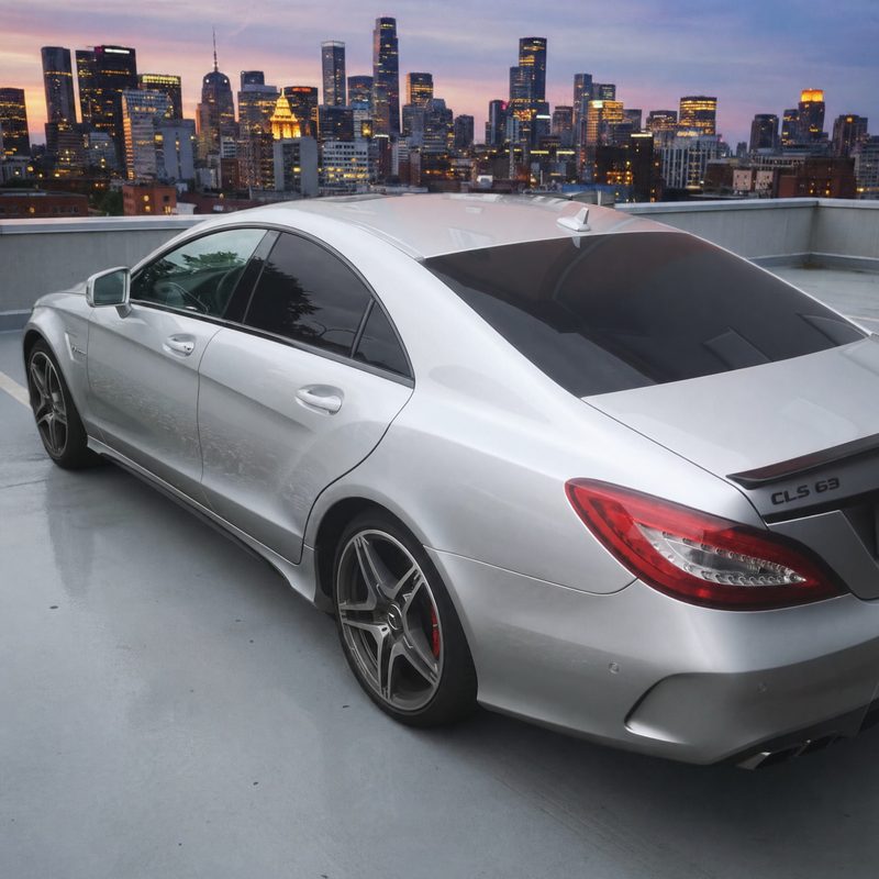 Derselbe Mercedes CLS, Scheiben mit 20 % Lichtdurchlass
